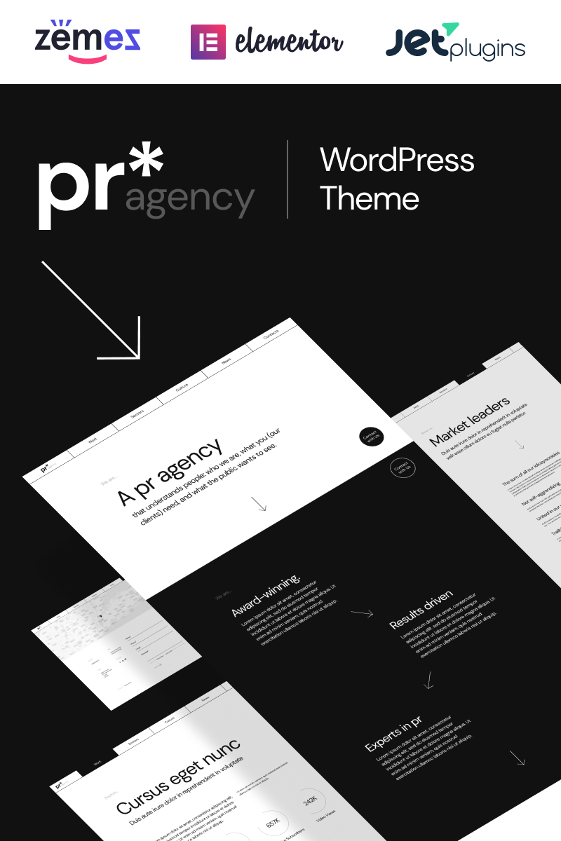"PR Agency - pr agency elementor-based" - адаптивний WordPress шаблон №98755