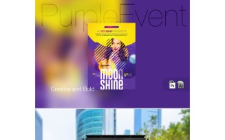 Purple Event Party Flyer - Corporate Identity Template