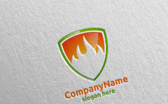 3D Fire Flame Element Design 10 Logo Template