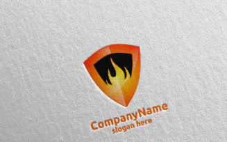 3D Fire Flame Element Design 8 Logo Template