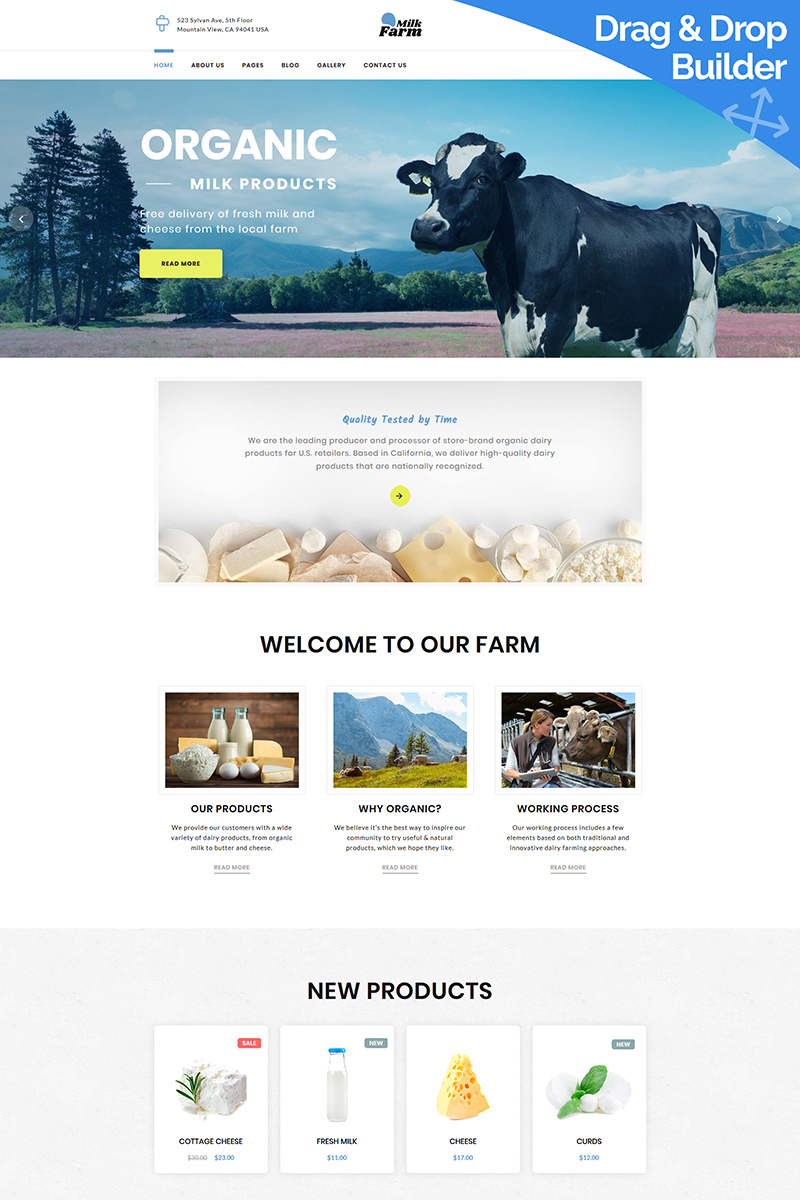 "Dairy Farm" modèle Moto CMS 3 adaptatif #98987