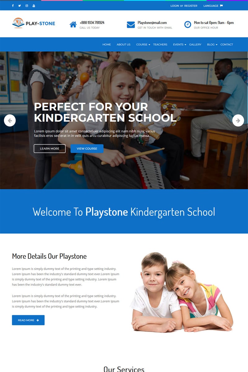 Playstone - Kindergarten & School Tema WordPress №98933