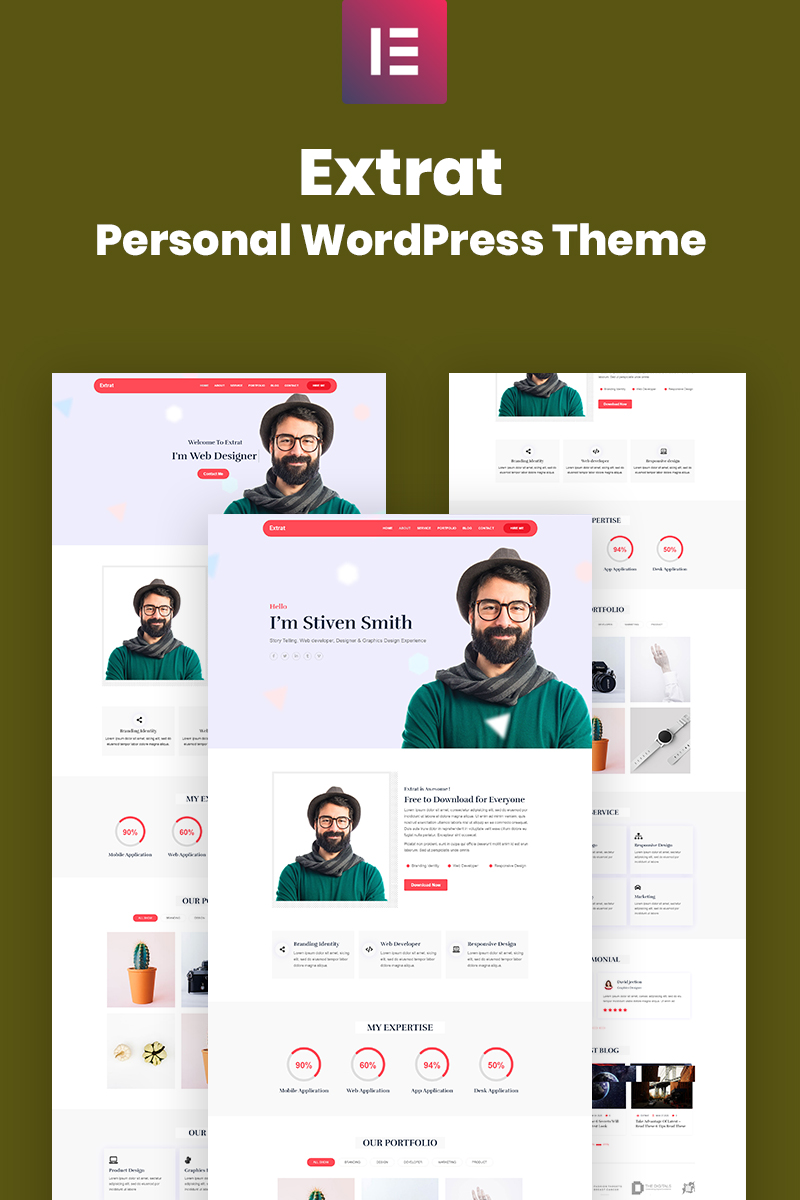 Responsive Extrat - Personal Responsive Wordpress #99086