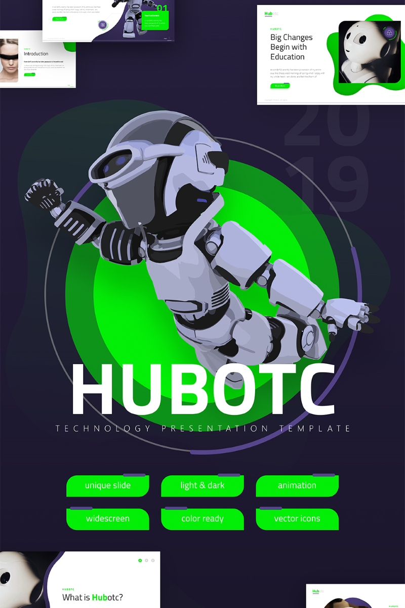 Hubotc Technology Presentation Fully Animated PowerPoint template