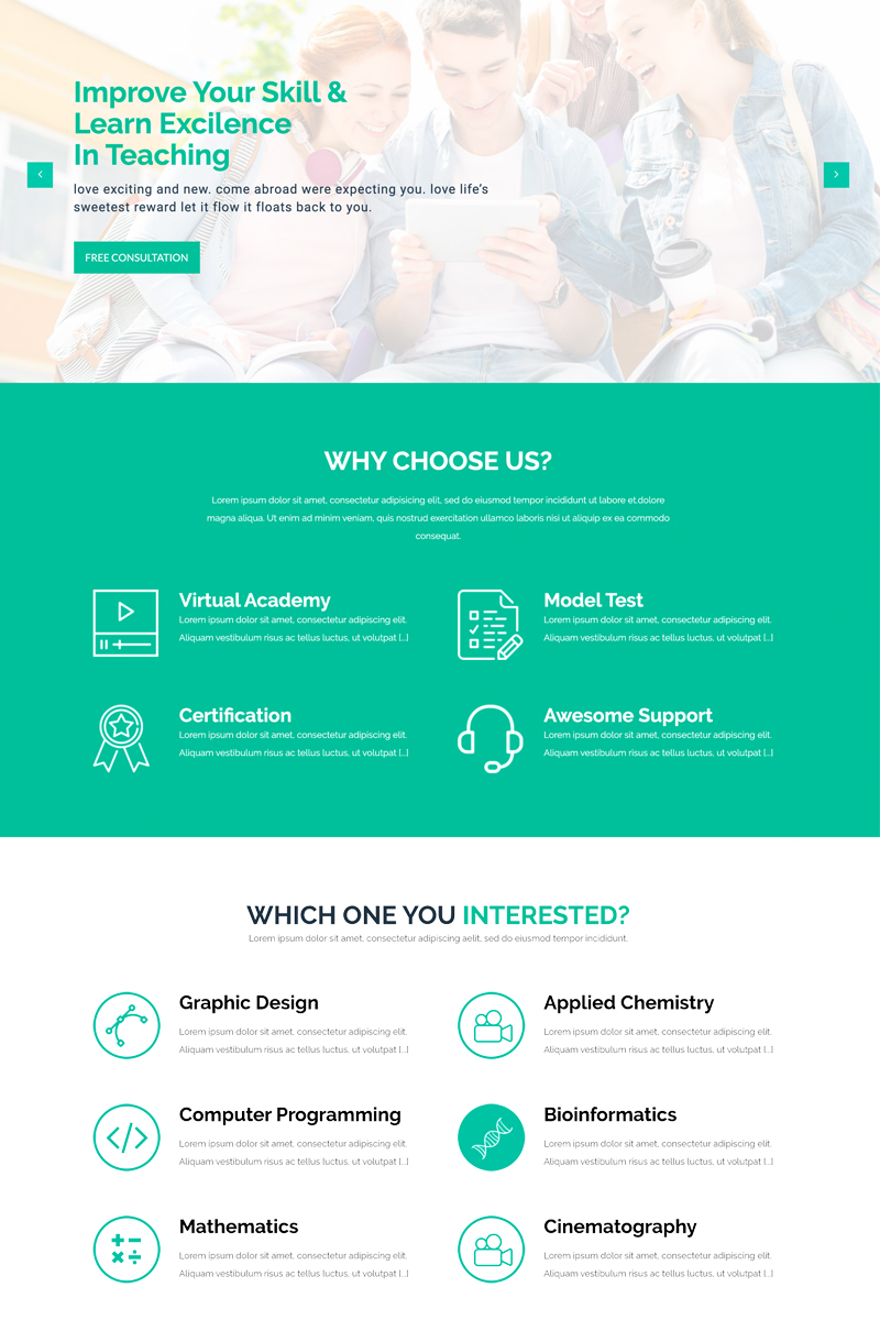 Responsywny szablon strony www LMS Education - Html5 #99221