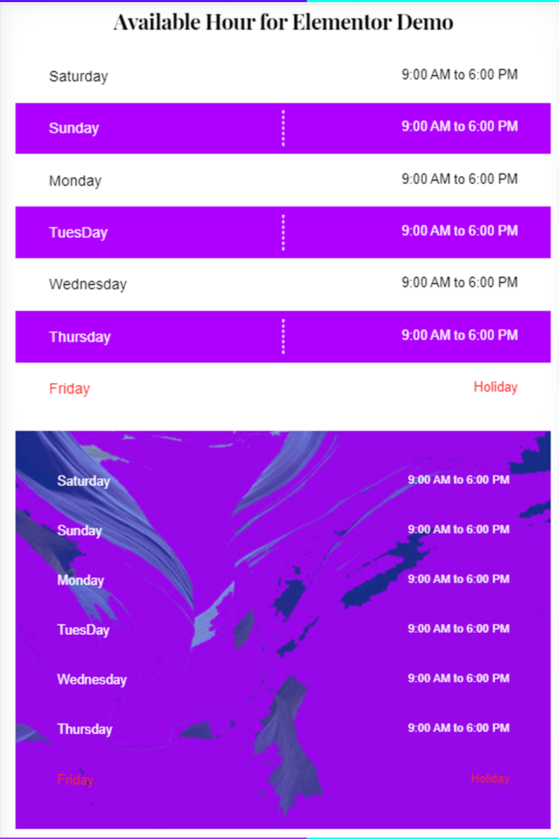 Responsywny wtyczka WordPress Available Hour Widget for Elementor #99210