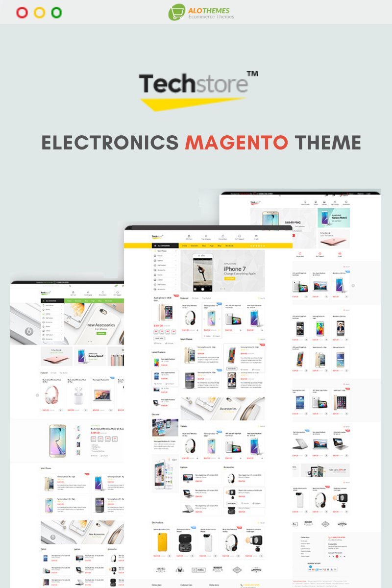 Template Magento Responsive #99214 "Techstore- Responsive Digital & Electronic - Marketplace"