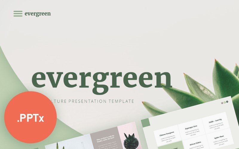 Evergreen Minimalist Presentation PowerPoint template PowerPoint Template