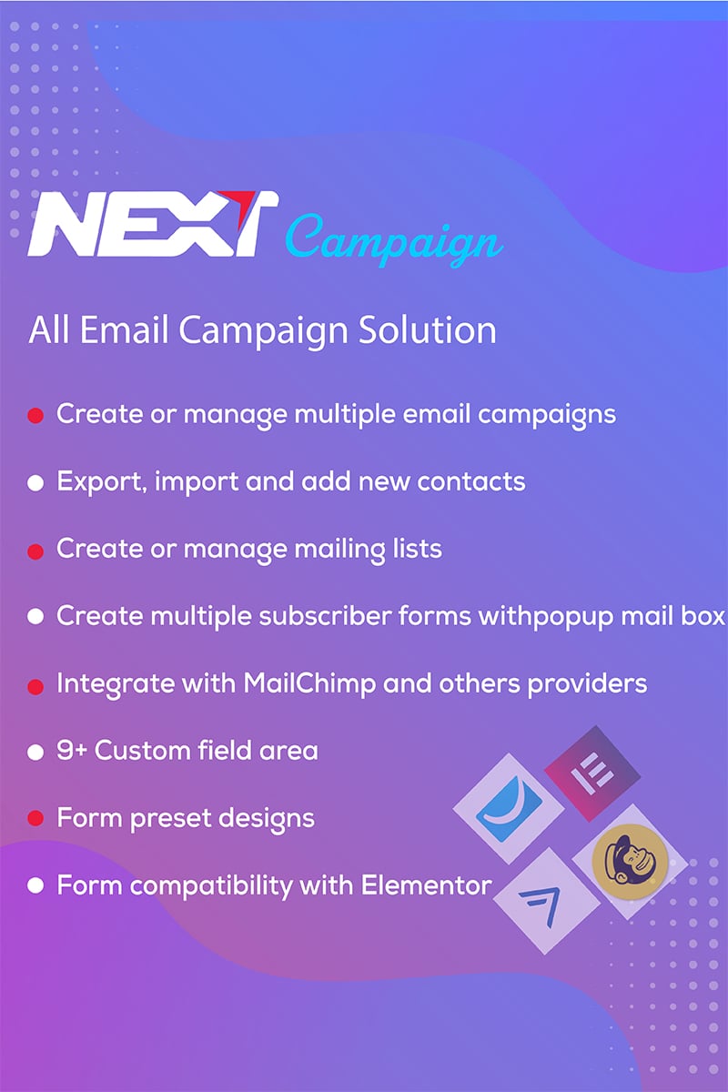 Beheer contacten / e-mailmarketing / abonneren - Volgende campagne WordPress-plug-in