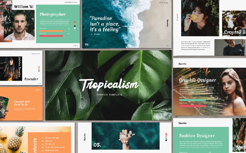 TROPICALISM Presentation PowerPoint template PowerPoint Template