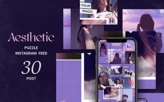 Aesthetic Puzzle Instagram Feed Social Media Template