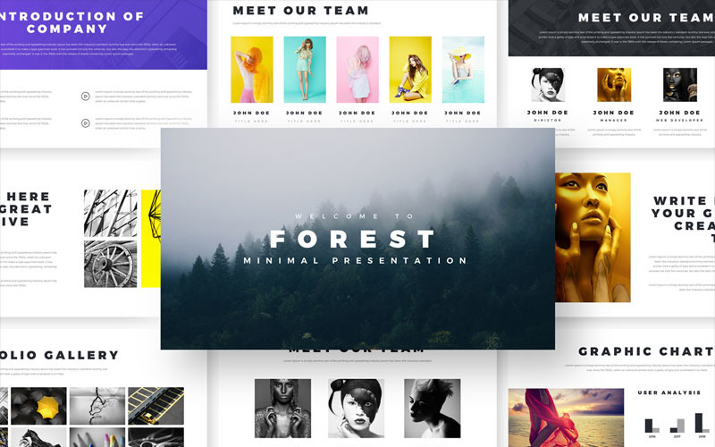 Forest Minimal Presentation PowerPoint template PowerPoint Template