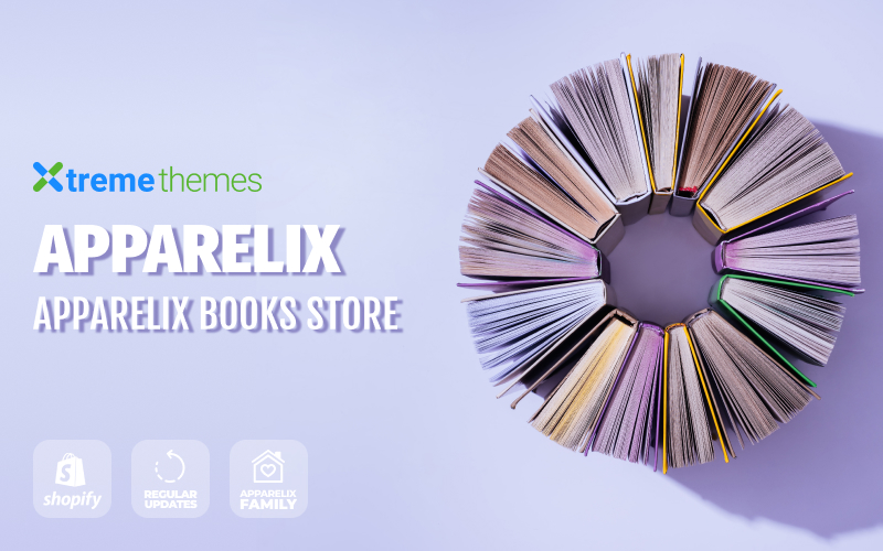 Modello Shopify Responsive #99434 "Apparelix Books Online Store Template"