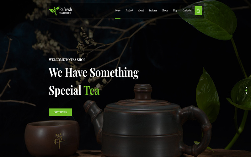 Refresh Tea - Website PSD Template