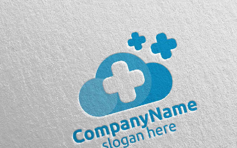 Cloud Cross Medical Hospital 7 Logo Template