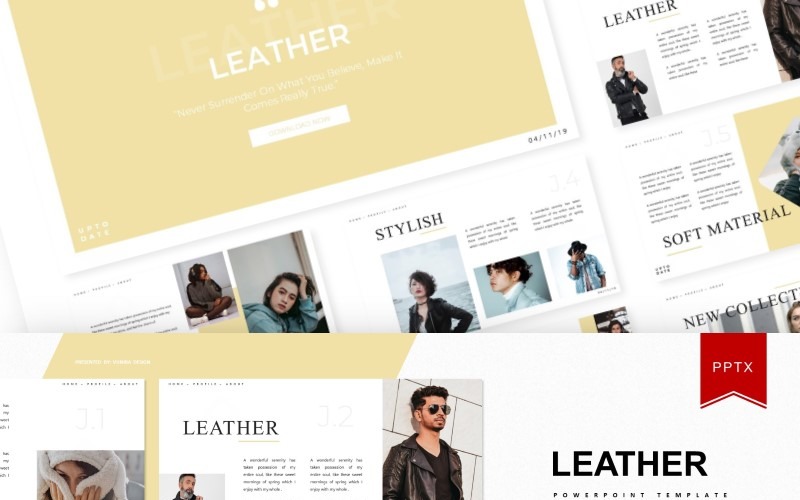 Leather | PowerPoint template PowerPoint Template