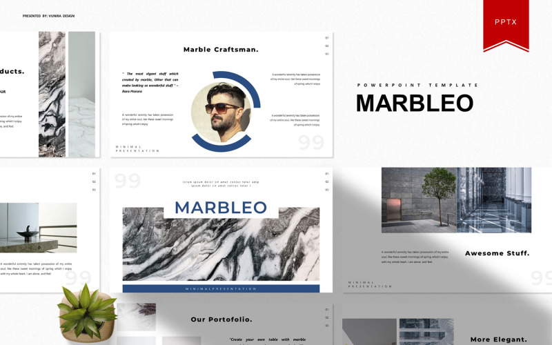 Marbleo | PowerPoint template PowerPoint Template