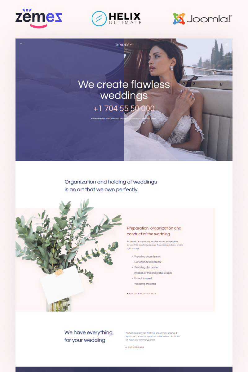 Responsywny szablon Joomla Bridesy - Wedding Planner #99501