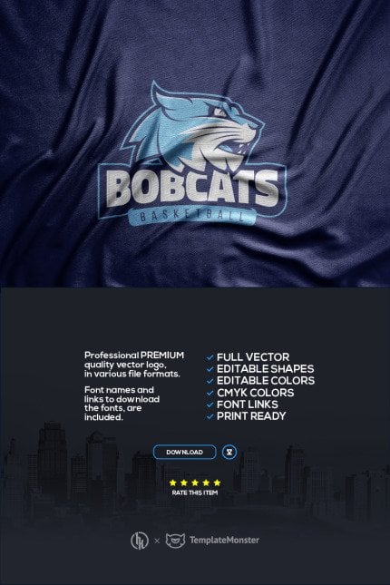 Template #99691 Bobcats Cat Webdesign Template - Logo template Preview