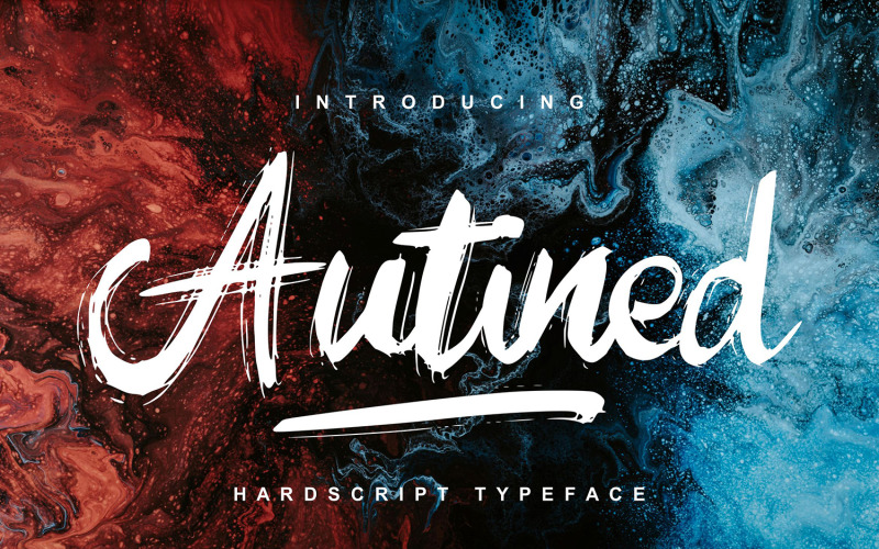 Autined | Hardscript Typeface Font