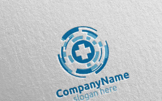Biomedicine Cross Medical Hospital 11 Logo Template