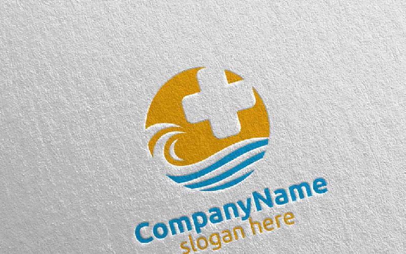 Cross Wave Medical Hospital 32 Logo Template