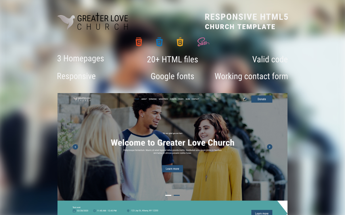 Greater Love Church - HTML Church Website Template