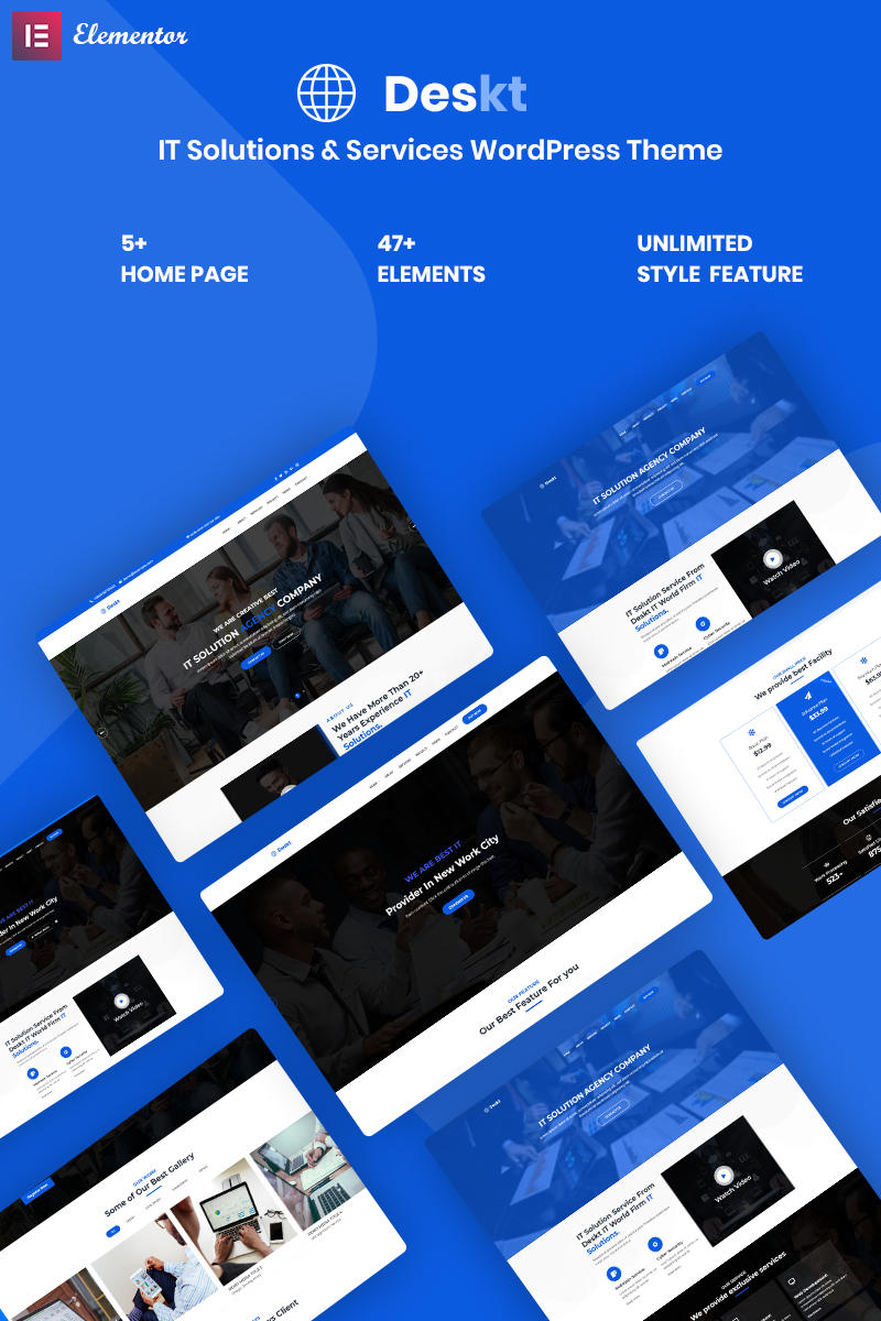 Responsivt Deskt - IT Service & Solutions Responsive WordPress-tema #99610