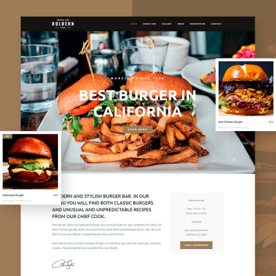 Kolbern Burger Bar & Cafe WordPress Theme