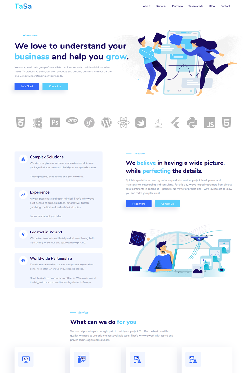 TaSa - agency portfolio Landing Page Template