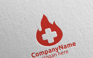 Fire Cross Medical Hospital Design 49 Logo Template