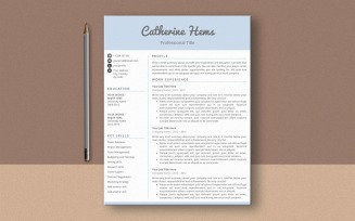 Ms Word CV Template, Professional Resume And Cover Letter Template