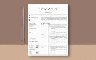 MS Word Resume Template, Classic CV Template