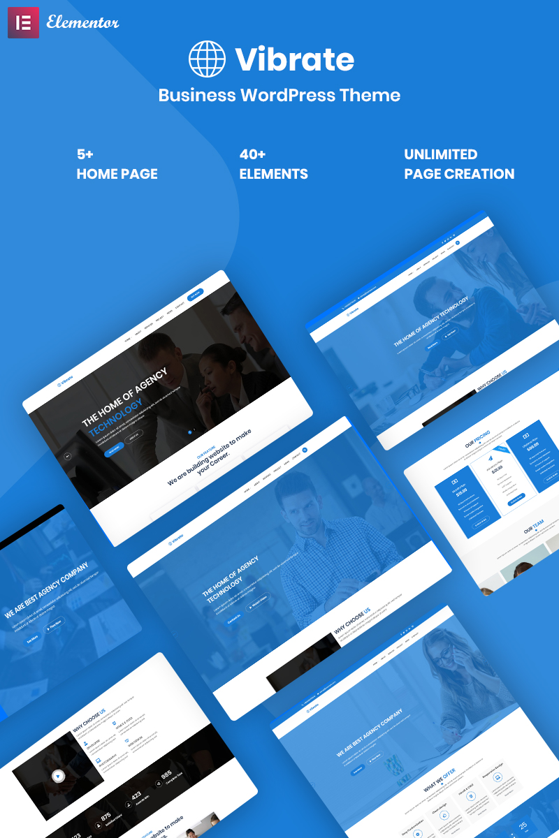 "Vaibrate - Business Responsive" 响应式WordPress模板 #99819