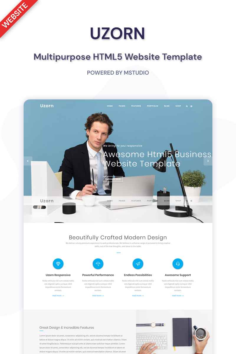 Uzorn - Responsive Multi-Purpose Website Template