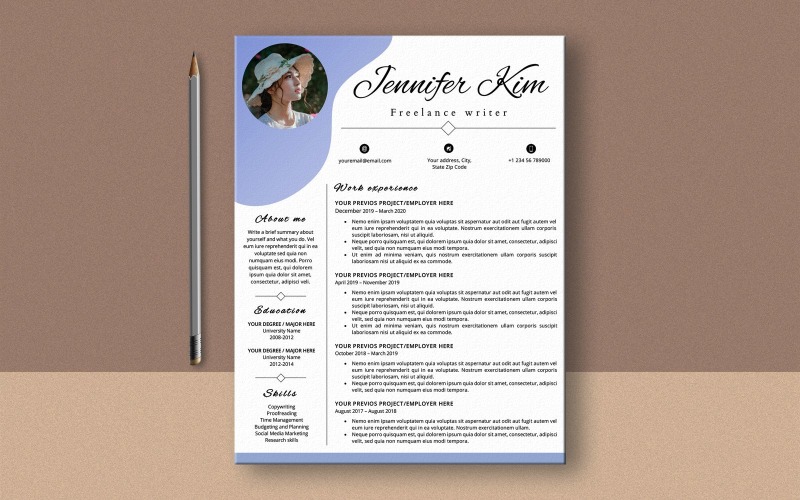 Creative Resume Template MS Word, Creative CV Template