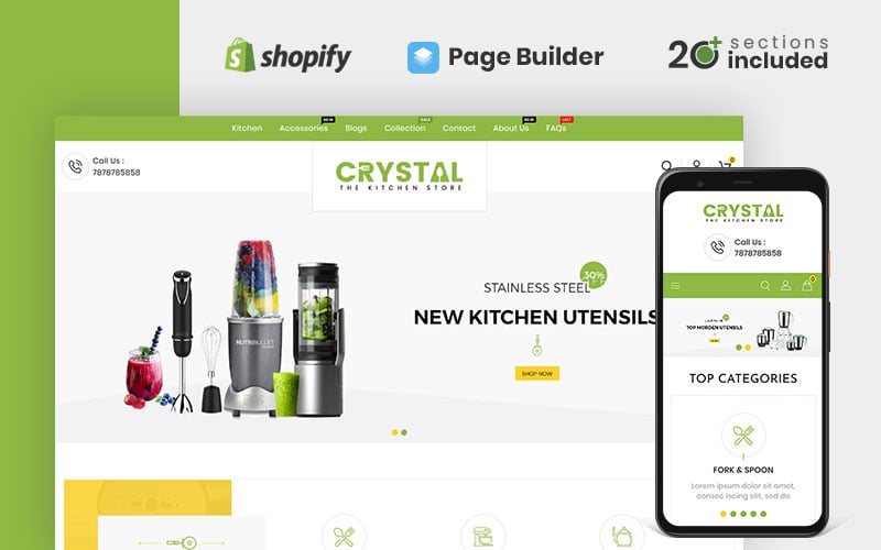 Crystal Kitchen Store Shopify Theme