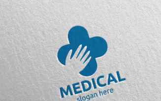 Hand Cross Medical Hospital 75 Logo Template