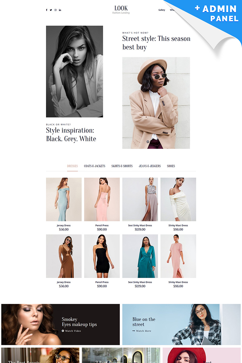Landing Page Template namens "Look - Fashion House" #99919
