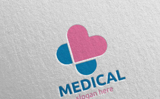 Love Cross Medical Hospital 76 Logo Template