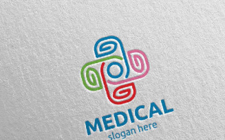 Natural Cross Medical Hospital 77 Logo Template