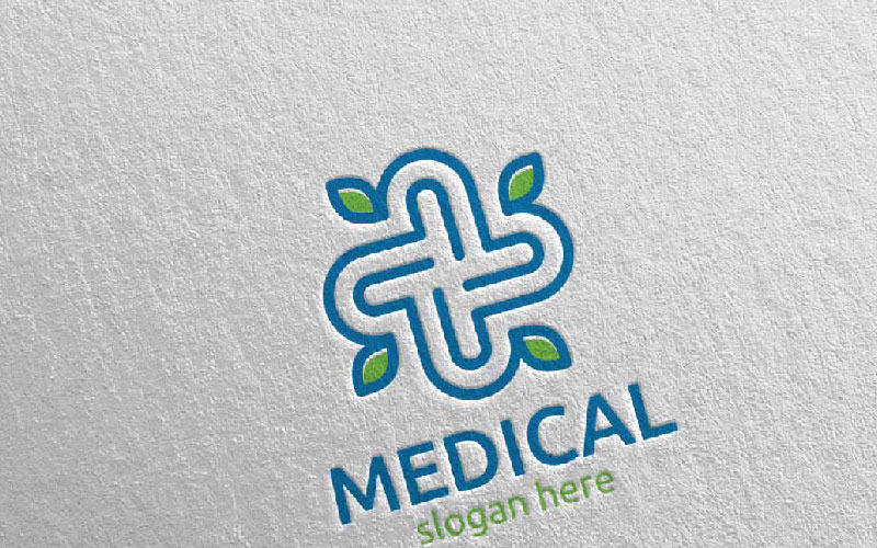 Natural Cross Medical Hospital 80 Logo Template