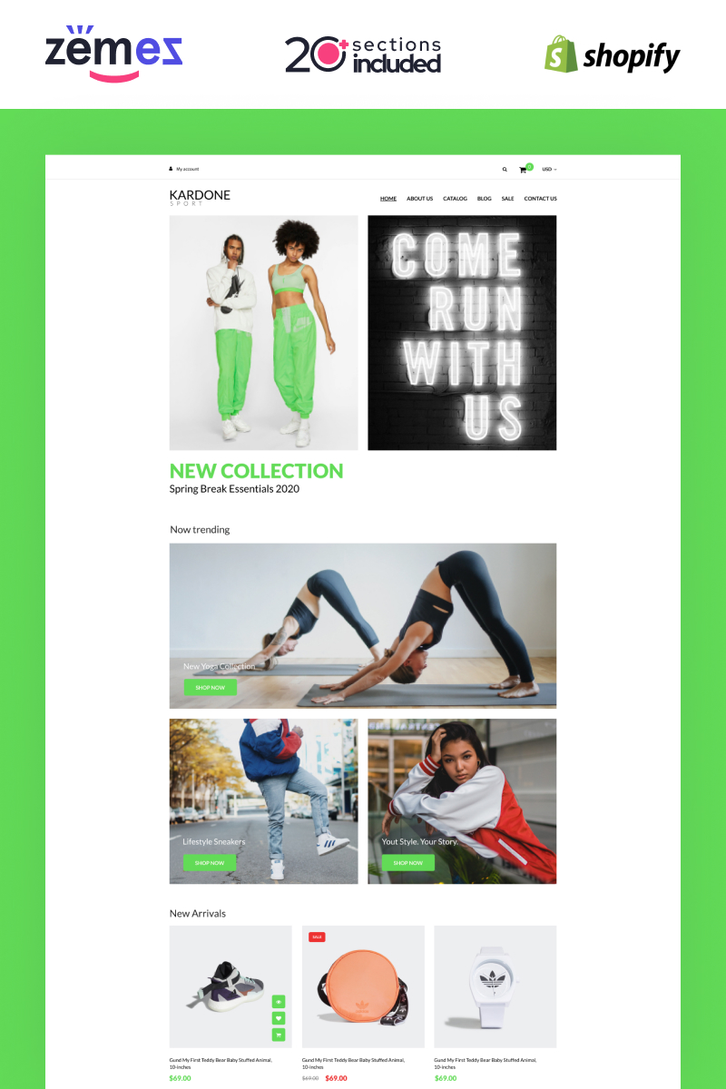 Tema Shopify Responsive #99978 "Kardone - Sports Equipment Online Store Template"