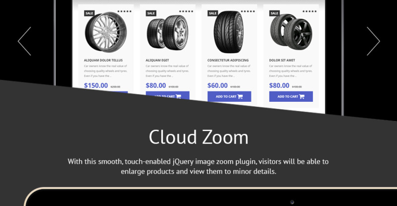 Шаблон OpenCart для автомобильных шин - Features Image 4