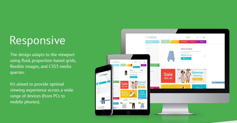 Infant Clothing Store OpenCart Template - Features Image 1