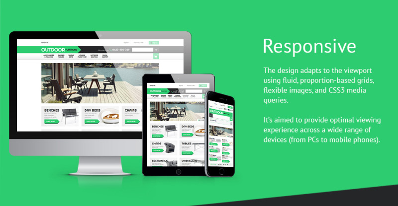 Tema de PrestaShop para muebles de exterior - Características Imagen 1