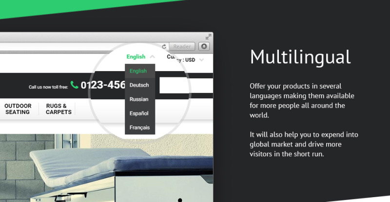 Tema de PrestaShop para muebles de exterior - Características Imagen 2