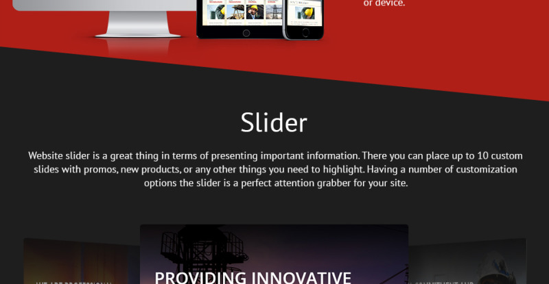 Industrial Responsive WordPress Theme - Features Image 2