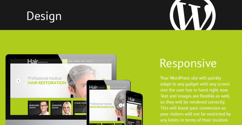Hair Transplantation WordPress Theme - Features Image 1