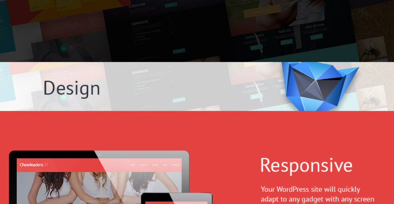 Energetic Cheerleaders WordPress Theme - Features Image 2